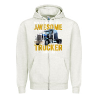 Oatmeal Heather awesome trucker big rig semi trailer truck driver gift men tank top Zipper Hoodie - linhVisuals