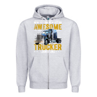 Heather Grey awesome trucker big rig semi trailer truck driver gift men tank top Zipper Hoodie - linhVisuals