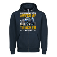Navy awesome trucker big rig semi trailer truck driver gift men tank top Zipper Hoodie - linhVisuals