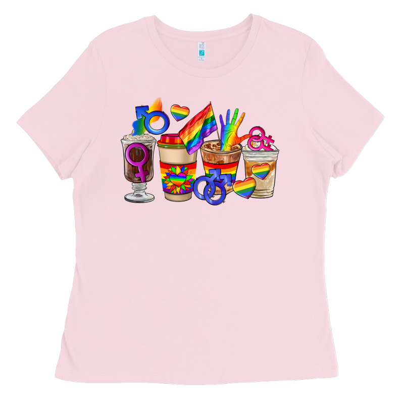 Lgbt Coffee Cups Ladies Tee by FaDigitalArtStudio | Teevron