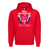 Red barber shirts for women   funny hairdresser barber t shirt Zipper Hoodie - linhVisuals