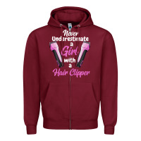 Burgundy barber shirts for women   funny hairdresser barber t shirt Zipper Hoodie - linhVisuals