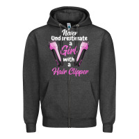 Charcoal Heather barber shirts for women   funny hairdresser barber t shirt Zipper Hoodie - linhVisuals