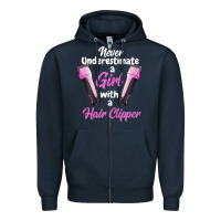 Navy barber shirts for women   funny hairdresser barber t shirt Zipper Hoodie - linhVisuals