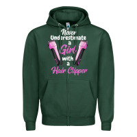 Sports Green barber shirts for women   funny hairdresser barber t shirt Zipper Hoodie - linhVisuals