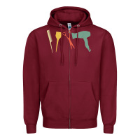 Burgundy barber vintage hairdresser hairstylist cosmetologist t shirt Zipper Hoodie - linhVisuals