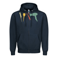 Navy barber vintage hairdresser hairstylist cosmetologist t shirt Zipper Hoodie - linhVisuals