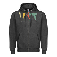 Charcoal Heather barber vintage hairdresser hairstylist cosmetologist t shirt Zipper Hoodie - linhVisuals