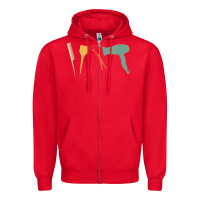 Red barber vintage hairdresser hairstylist cosmetologist t shirt Zipper Hoodie - linhVisuals