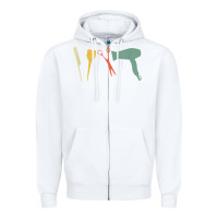 White barber vintage hairdresser hairstylist cosmetologist t shirt Zipper Hoodie - linhVisuals