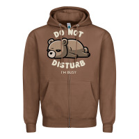 Chestnut do not disturb i'm busy funny lazy gift Zipper Hoodie - linhVisuals