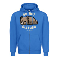True Royal do not disturb i'm busy funny lazy gift Zipper Hoodie - linhVisuals