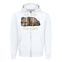 White do not disturb i'm busy funny lazy gift Zipper Hoodie - linhVisuals