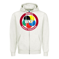 Oatmeal Heather #world karate federation Zipper Hoodie - linhVisuals