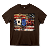 Chocolate Brown usa Heavy Core Tee - CowGirlArtShop