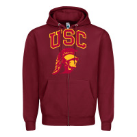 Burgundy #usc Zipper Hoodie - linhVisuals