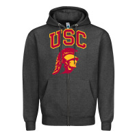 Charcoal Heather #usc Zipper Hoodie - linhVisuals