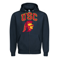 Navy #usc Zipper Hoodie - linhVisuals