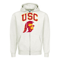 Oatmeal Heather #usc Zipper Hoodie - linhVisuals