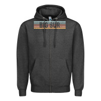 Charcoal Heather big sur california ca usa retro sweatshirt Zipper Hoodie - linhVisuals