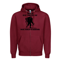 Burgundy wounded war Zipper Hoodie - linhVisuals