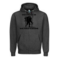 Charcoal Heather wounded war Zipper Hoodie - linhVisuals