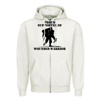 Oatmeal Heather wounded war Zipper Hoodie - linhVisuals