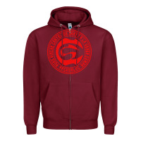 Burgundy cartel de santa Zipper Hoodie - linhVisuals