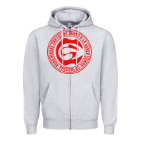 Heather Grey cartel de santa Zipper Hoodie - linhVisuals