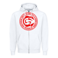 White cartel de santa Zipper Hoodie - linhVisuals