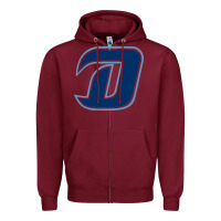 Burgundy NC Dinos Zipper Hoodie - linhVisuals