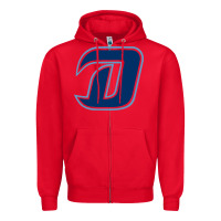 Red NC Dinos Zipper Hoodie - linhVisuals