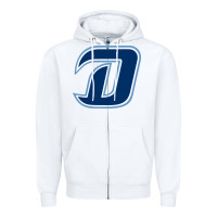 White NC Dinos Zipper Hoodie - linhVisuals