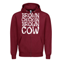 Burgundy brown chicken brown cow Zipper Hoodie - linhVisuals