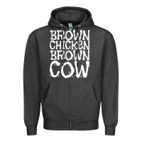 Charcoal Heather brown chicken brown cow Zipper Hoodie - linhVisuals
