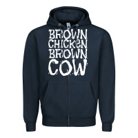 Navy brown chicken brown cow Zipper Hoodie - linhVisuals