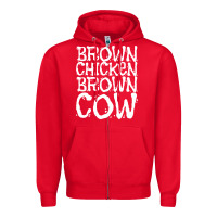 Red brown chicken brown cow Zipper Hoodie - linhVisuals