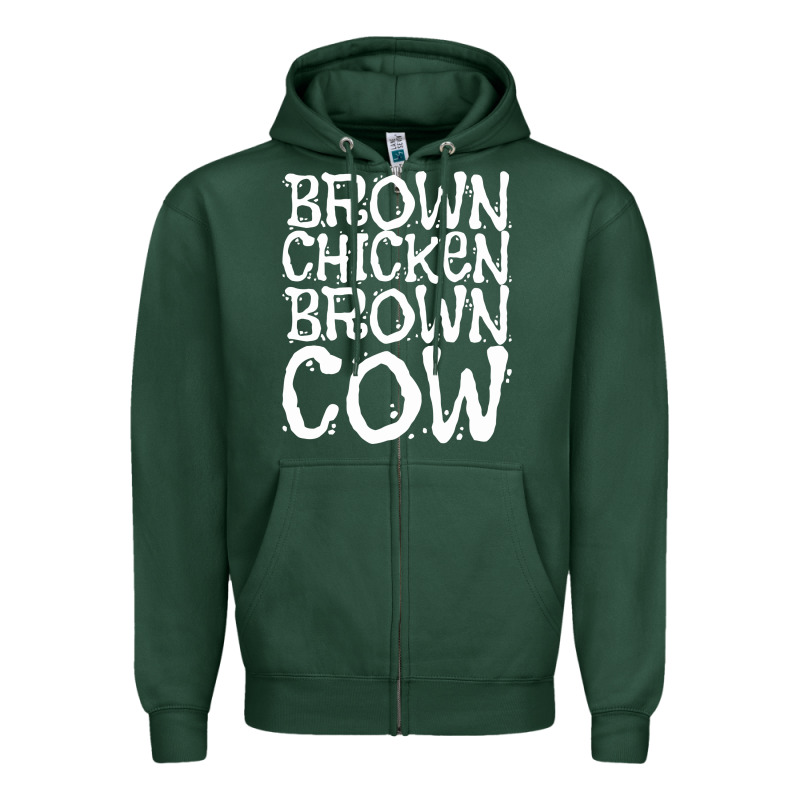 Brown Chicken Brown Cow Zipper Hoodie by linhVisuals | Teevron