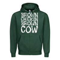 Sports Green brown chicken brown cow Zipper Hoodie - linhVisuals