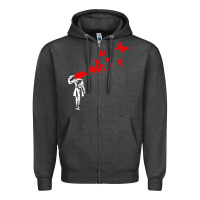 Charcoal Heather banksy Zipper Hoodie - linhVisuals