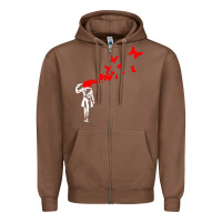 Chestnut banksy Zipper Hoodie - linhVisuals