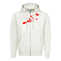 Oatmeal Heather banksy Zipper Hoodie - linhVisuals