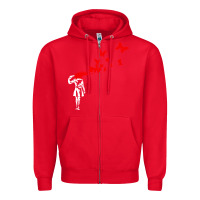 Red banksy Zipper Hoodie - linhVisuals