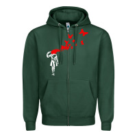 Sports Green banksy Zipper Hoodie - linhVisuals