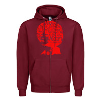 Burgundy angela davis political activist Zipper Hoodie - linhVisuals