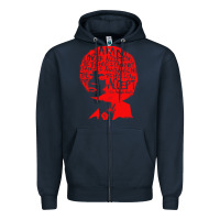 Navy angela davis political activist Zipper Hoodie - linhVisuals