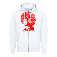 White angela davis political activist Zipper Hoodie - linhVisuals