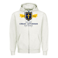 Oatmeal Heather crean lutheran high school Zipper Hoodie - linhVisuals