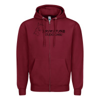 Burgundy studio ghibli2 Zipper Hoodie - linhVisuals