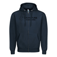 Navy studio ghibli2 Zipper Hoodie - linhVisuals